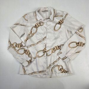 Rinascimento Chain Print Button-Down Blouse – Made‎ in Italy Womens Sz Small